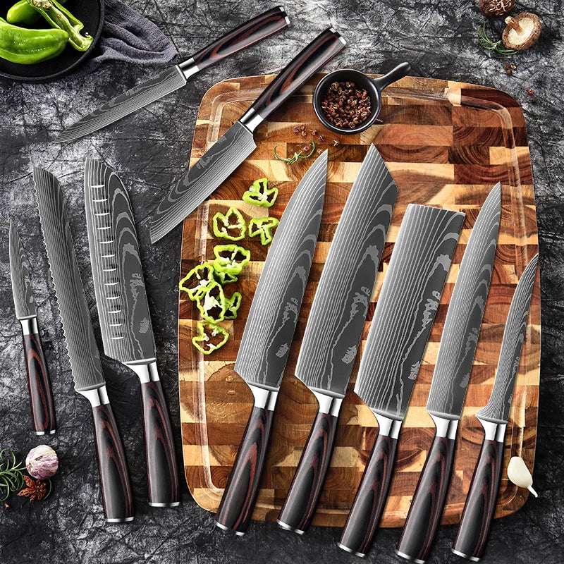 XITUO Multi-Purpose Knife – Laser Damascus Slicing, Cleaver & Utility Knife
