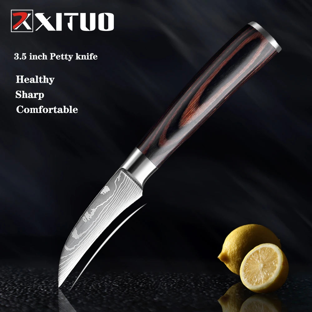 XITUO Multi-Purpose Knife – Laser Damascus Slicing, Cleaver & Utility Knife